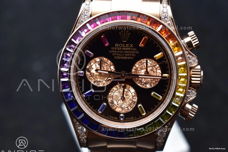 776 Bracelet Daytona Dial Best Edition ZF SH Black Diamonds 1:1 Durable on Rainbow 116595RBOW RG 0503